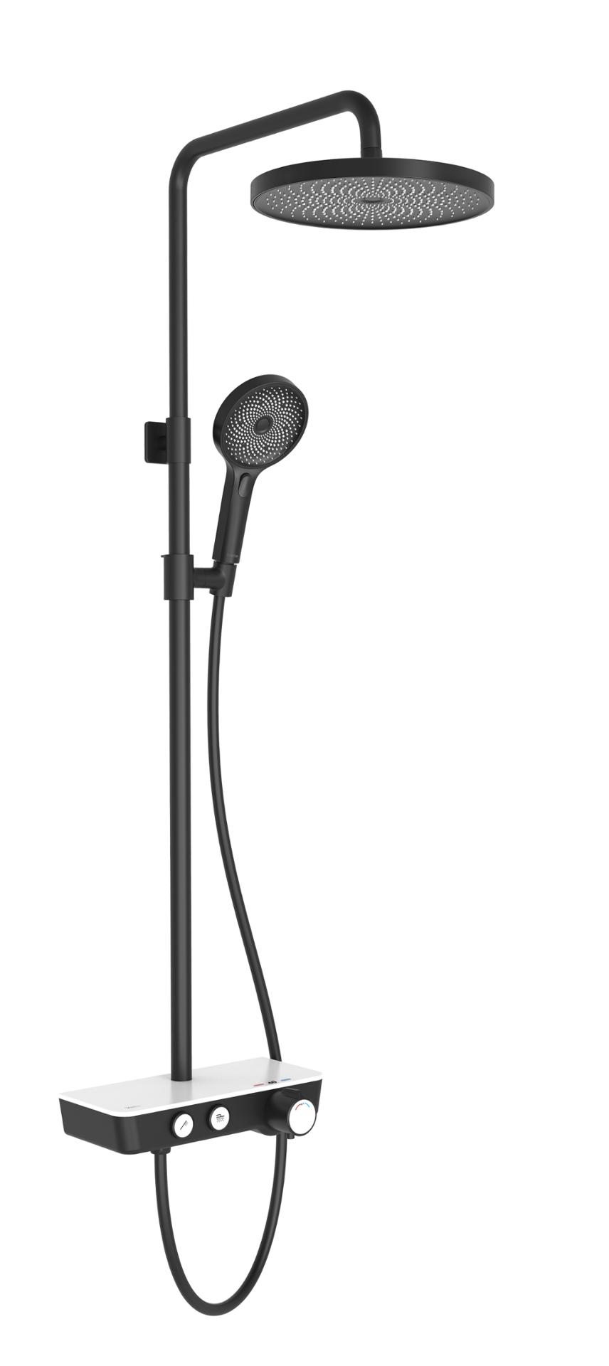 Kielle Oudee termostatický sprchový set, 260 mm, 3 prúdy, matná čierna
